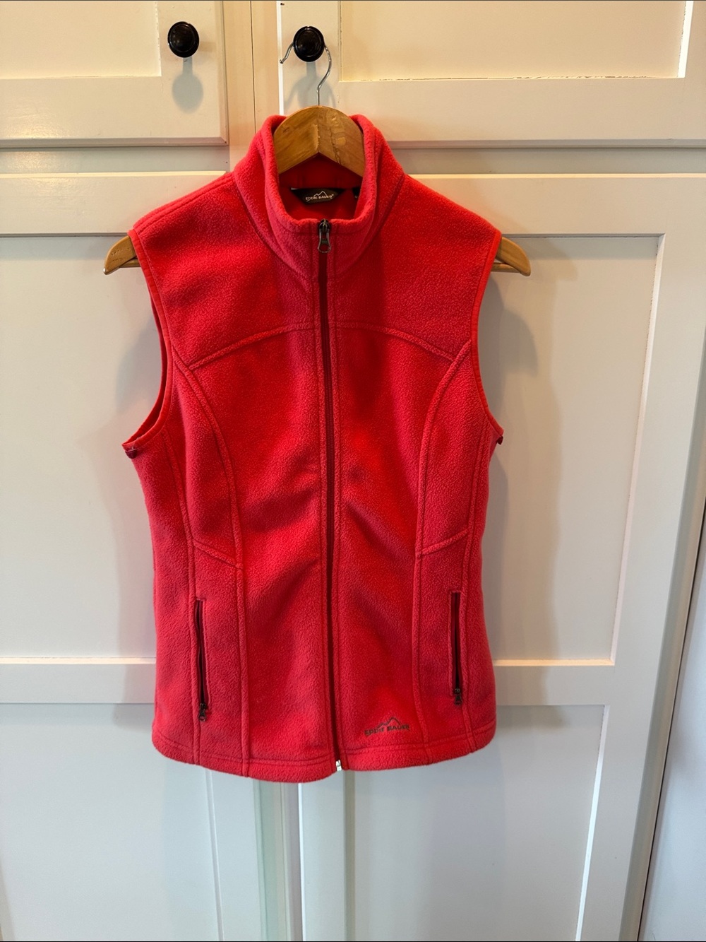Eddie Bauer Coral Red Fleece Vest - Full Zip